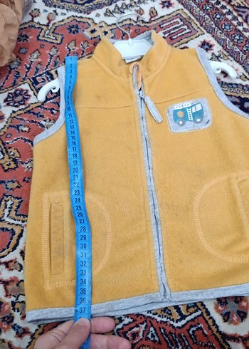 Fermuarlı Sarı Erkek Çocuk Polar Yelek - Görsel 3