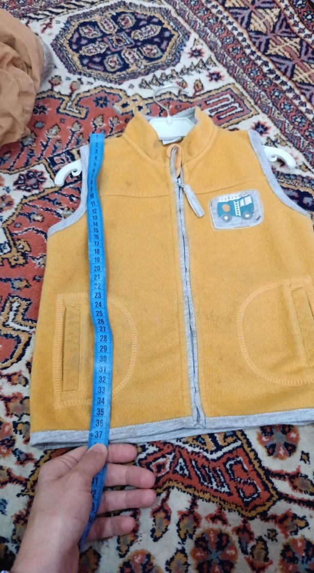 Fermuarlı Sarı Erkek Çocuk Polar Yelek - Görsel 4