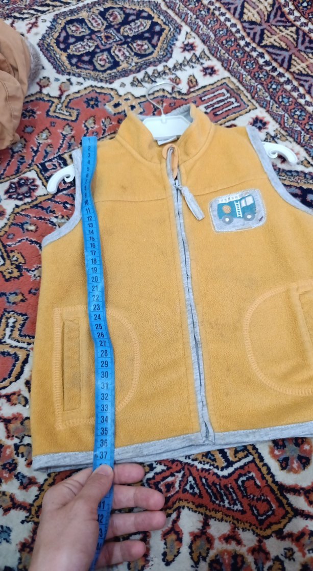 Fermuarlı Sarı Erkek Çocuk Polar Yelek - Görsel 3