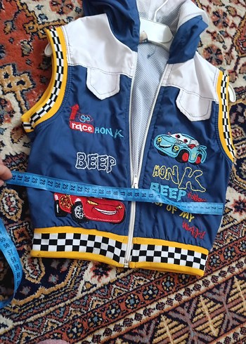 Erkek Çocuk Renkli Baskılı Kapüşonlu Yelek - Görsel 5