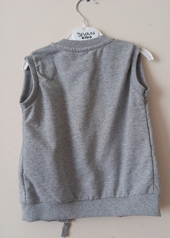 Gri Fermuarlı Erkek Çocuk Yeleği - Görsel 3