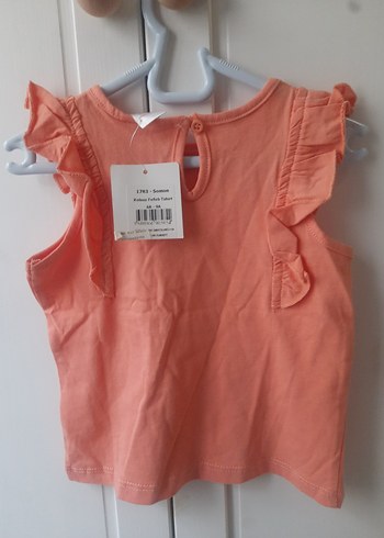 kız bebek tişört etiketli somon renk - Görsel 3