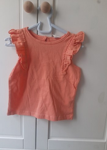 kız bebek tişört etiketli somon renk - Görsel 2