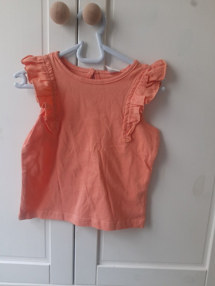 kız bebek tişört etiketli somon renk - Görsel 2