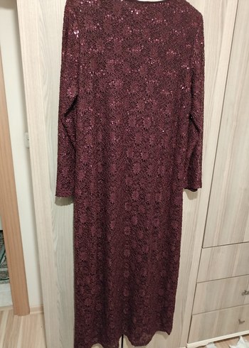 Dantel Detaylı tesettür Uzun Kollu Uzun Elbise abiye - Görsel 6