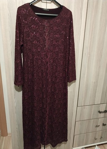 Dantel Detaylı tesettür Uzun Kollu Uzun Elbise abiye - Görsel 5