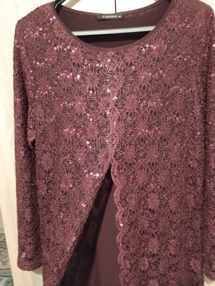 Dantel Detaylı tesettür Uzun Kollu Uzun Elbise abiye - Görsel 2