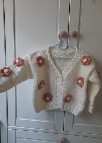 çiçekli kız Çocuk Hırka kullanılmadı - Görsel 5