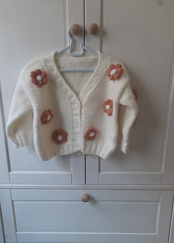 çiçekli kız Çocuk Hırka kullanılmadı - Görsel 2