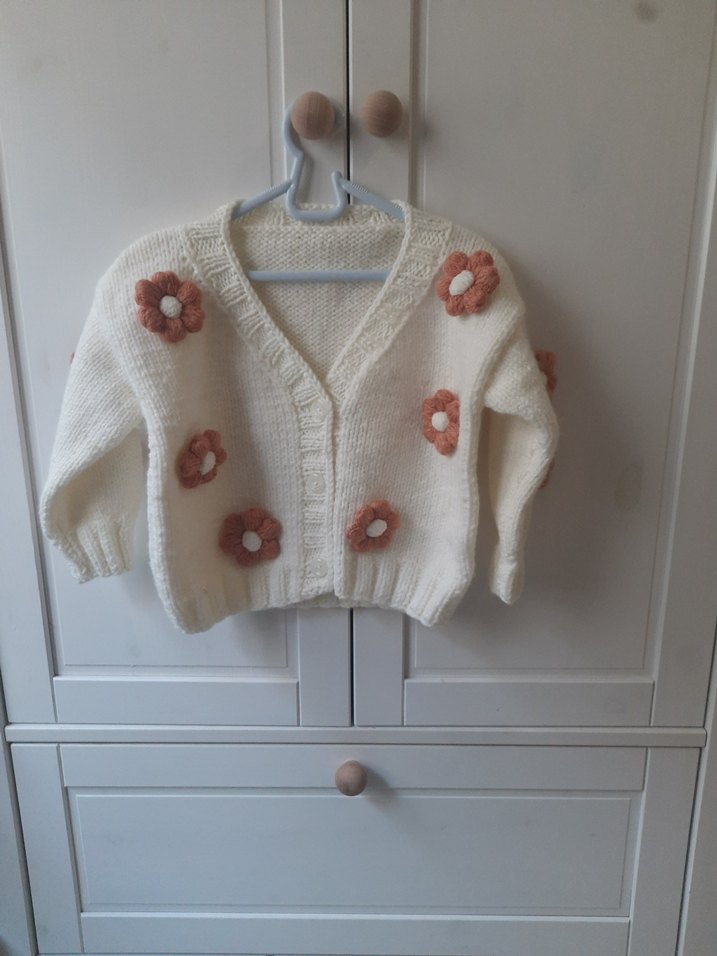 çiçekli kız Çocuk Hırka kullanılmadı - Görsel 2