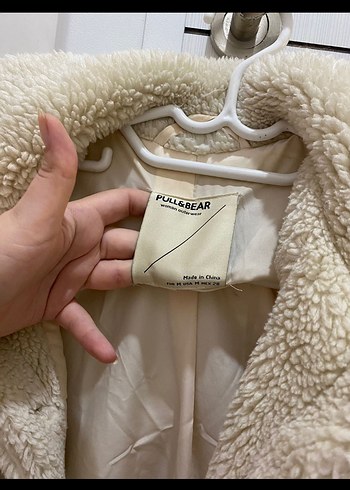 m Beden ten rengi Renk Bej Midi Boy Kürklü Kadın Ceket Pull Bear