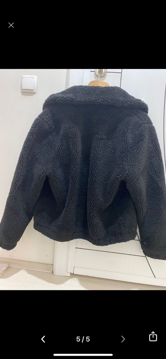 Siyah Kürklü Kadın Kışlık Mont H&M - Görsel 3