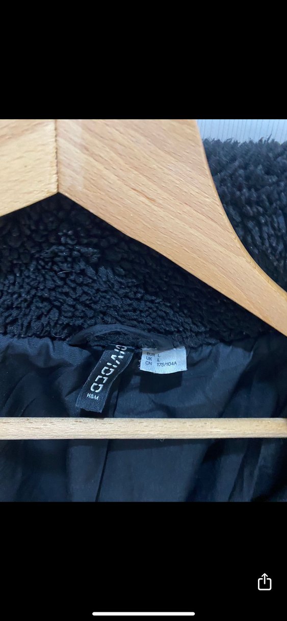 Siyah Kürklü Kadın Kışlık Mont H&M - Görsel 2