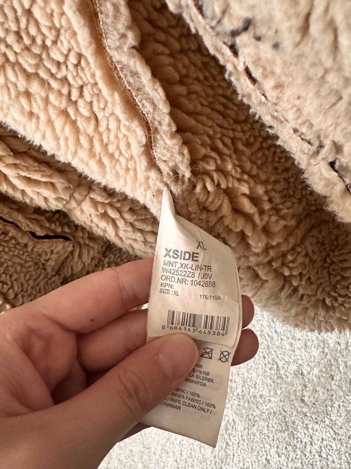 Süet Kahverengi Peluş Yaka Ceket — görsel 4/6
