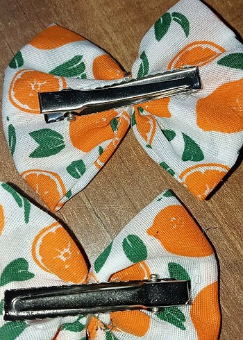 2li portakal desenli Fiyonk Saç Tokası - Görsel 3