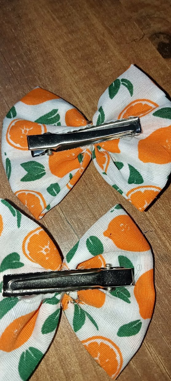 2li portakal desenli Fiyonk Saç Tokası - Görsel 3