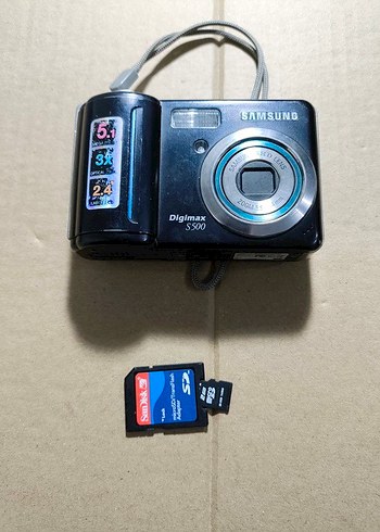 Samsung Digimax S500 5.1MP 3X Zoom fotograf makinesi 2GB Kartlı - Görsel 2