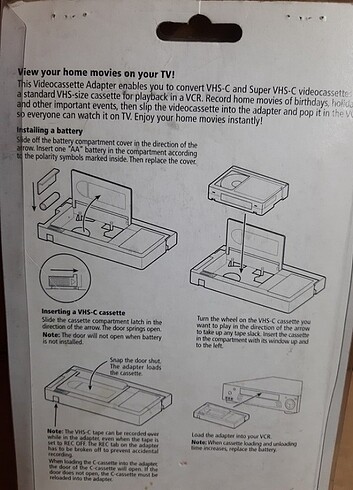 VHS-C Kaset Adaptörü VHS-C SVHS Kameralar için JVC RCA
