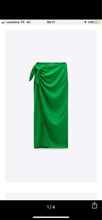 xs Beden yeşil Renk Zara etek