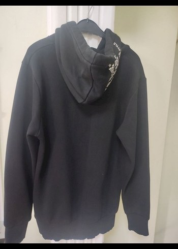 Siyah Fermuarlı Kapüşonlu Kadın Sweatshirt