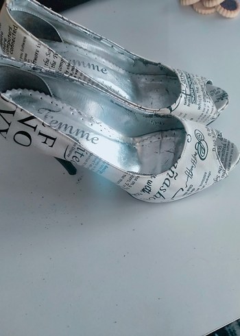 Baskılı Stiletto Topuklu Kadın Ayakkabı