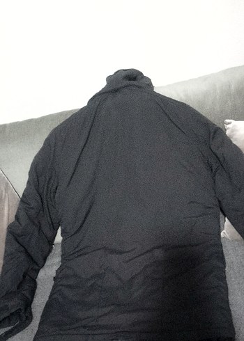 Düğmeli Siyah Erkek Midi Mont - Görsel 3