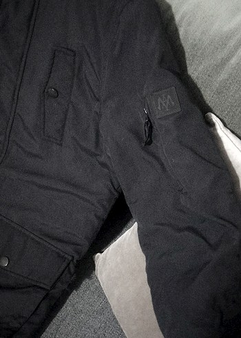 Düğmeli Siyah Erkek Midi Mont - Görsel 2