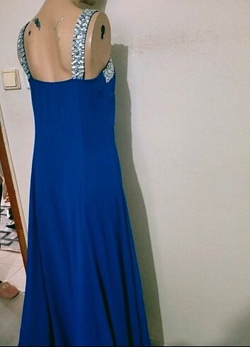 l Beden mavi Renk Bayan abiye elbise 
