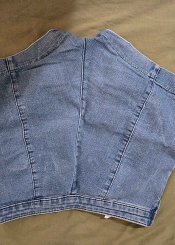 Yüksek Bel Mini Mavi Kadın Denim Şort - Görsel 2