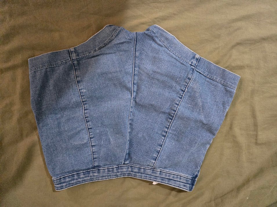 Yüksek Bel Mini Mavi Kadın Denim Şort - Görsel 2