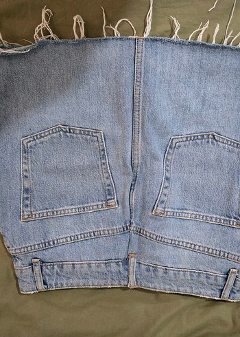 Düğmeli Mini Kot Etek - Görsel 2