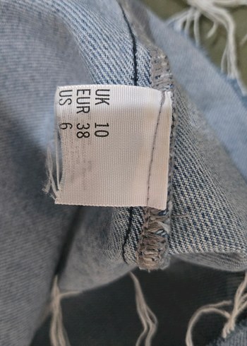 Düğmeli Mini Kot Etek - Görsel 3