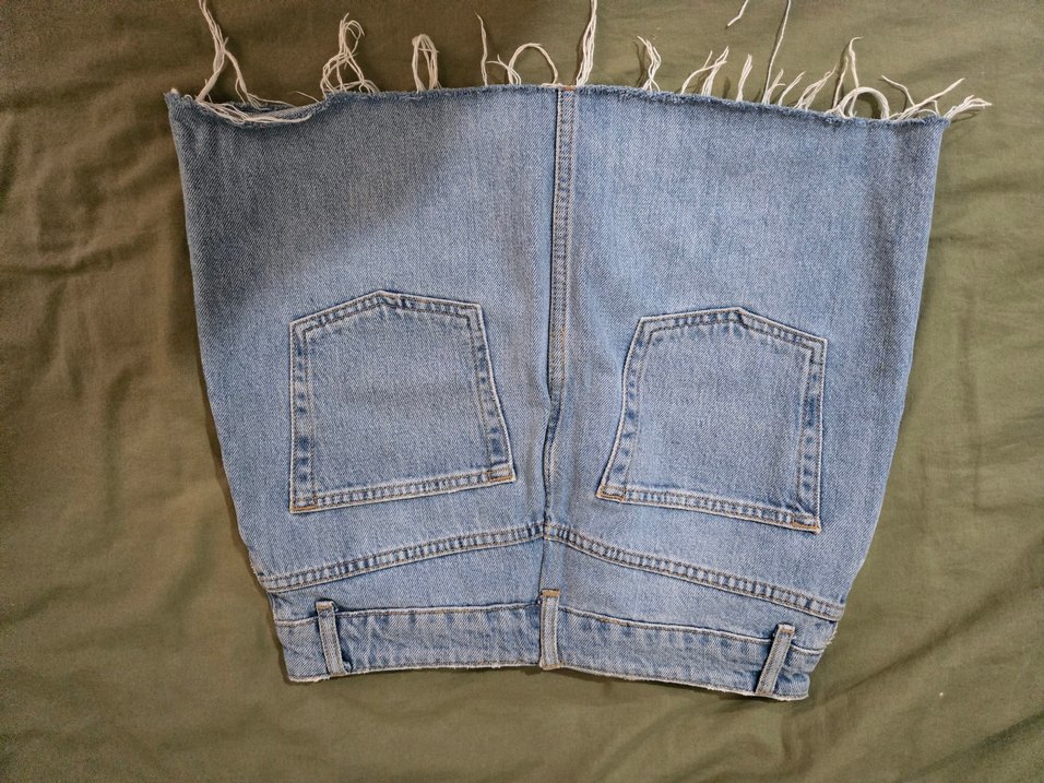 Düğmeli Mini Kot Etek - Görsel 2