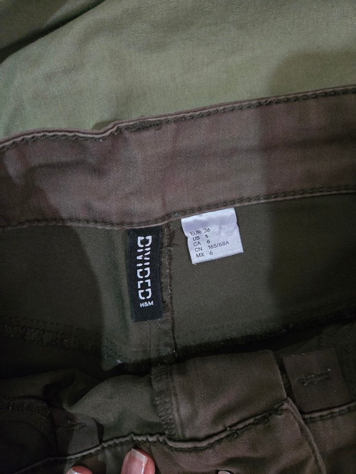 Haki Kadın Likralı Pantolon Midi Boy - Görsel 3