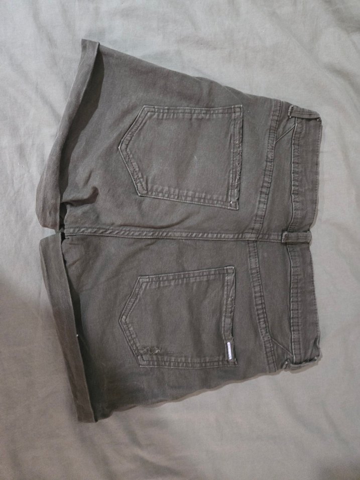 Haki Kadın Mini Denim Şort - Görsel 2