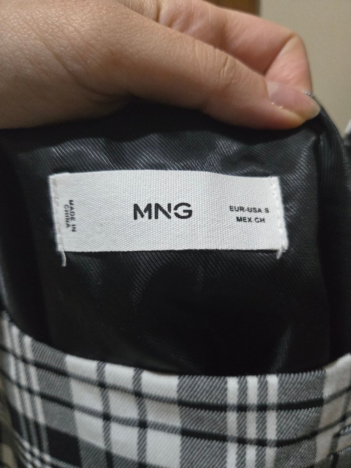 Siyah Beyaz Kareli Mini Elbise - Görsel 3