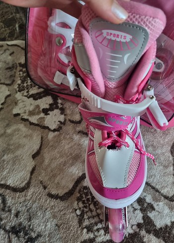 Kız Çocuk Pembe Bağcıklı ayarlanabilir paten