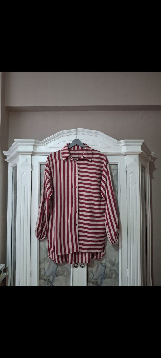 Püsküllü Kırmızı Etnik Desenli Kadın Takım - Görsel 2