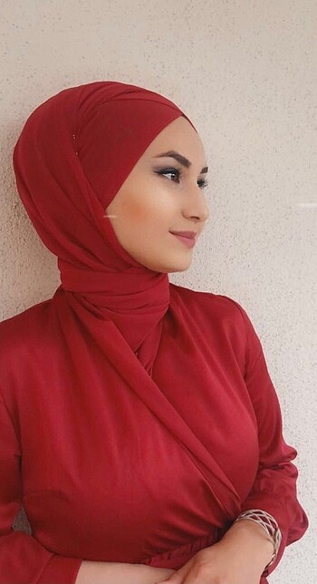 s Beden bordo Renk Çapraz yaka saten abiye