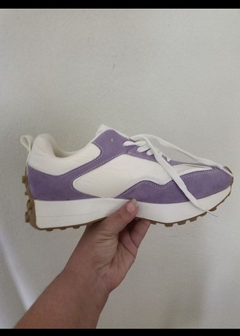 Mor Bağcıklı Spor Kadın Sneaker - Görsel 7