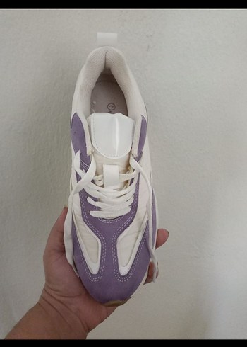Mor Bağcıklı Spor Kadın Sneaker - Görsel 4