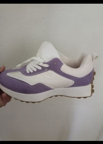 Mor Bağcıklı Spor Kadın Sneaker - Görsel 6