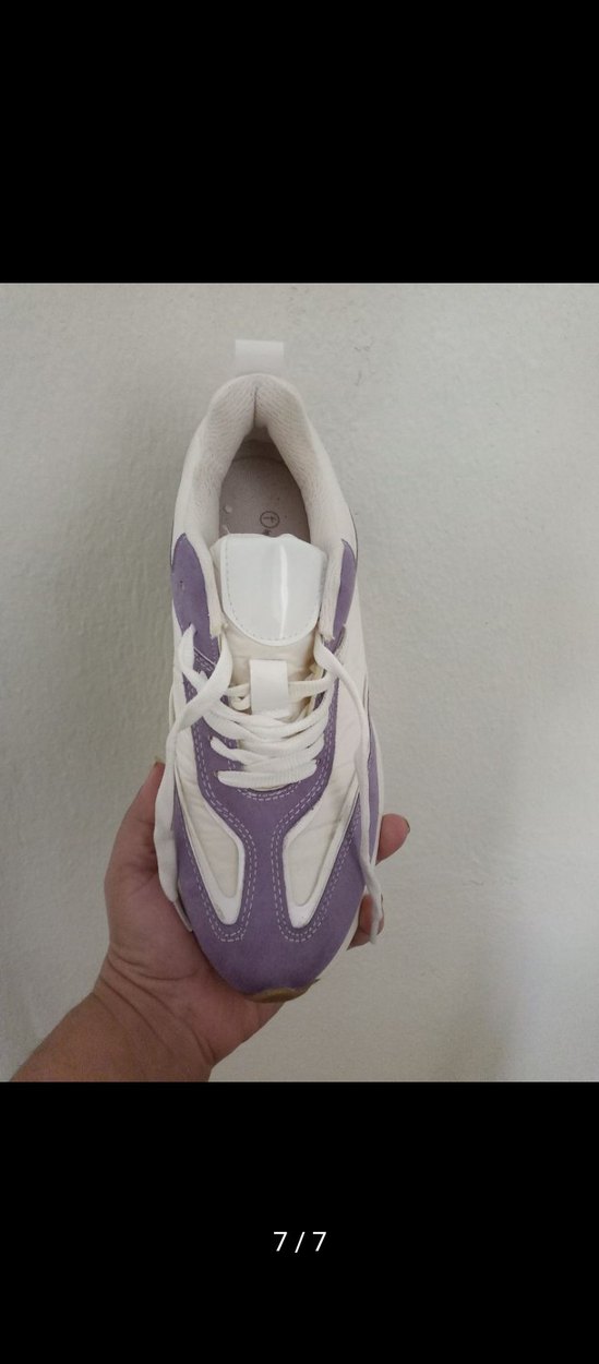 Mor Bağcıklı Spor Kadın Sneaker - Görsel 4