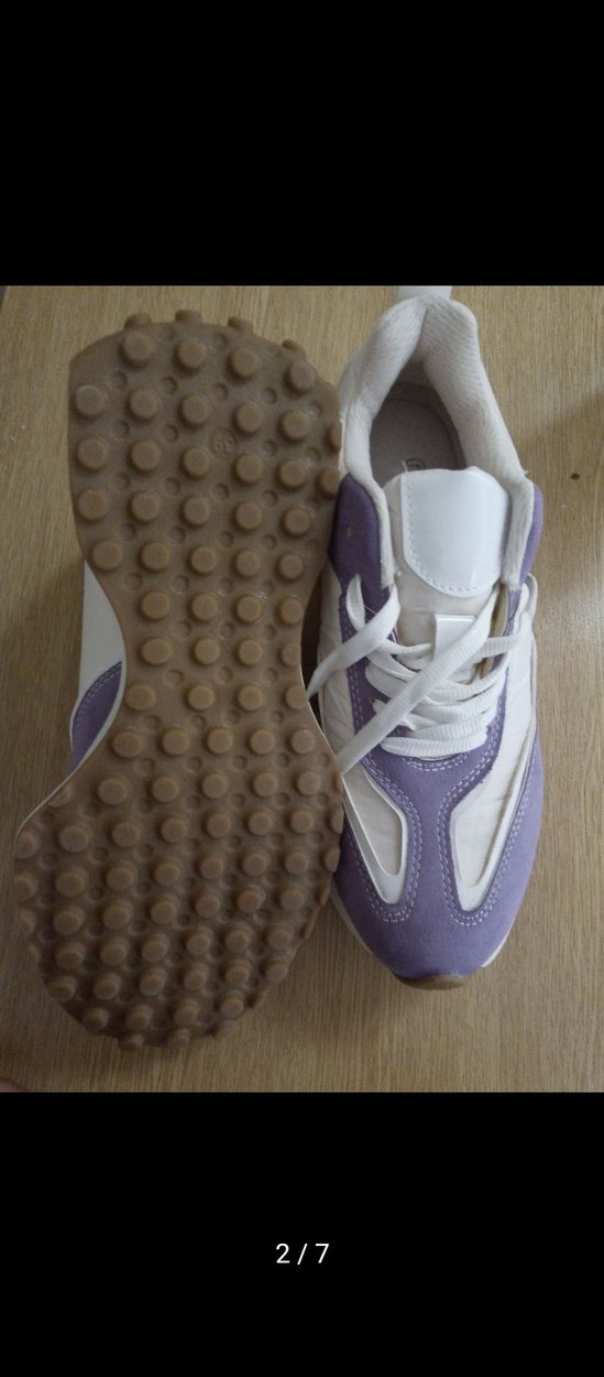 Mor Bağcıklı Spor Kadın Sneaker - Görsel 2