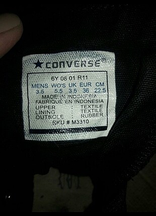 36 Beden siyah Renk Orijinal converse