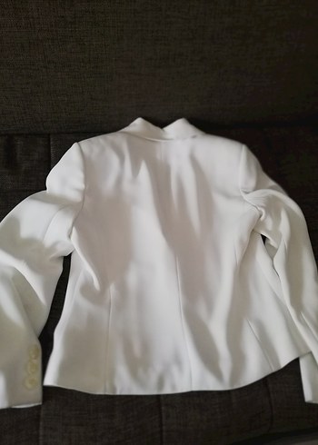 Düğmeli Beyaz Mini Kadın Takım Elbise - Görsel 9