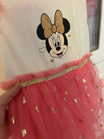 5 Yaş Beden pembe Renk Kız çocuk minnie mouse elbise