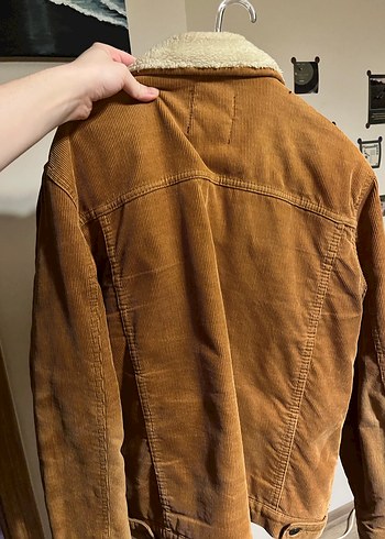 Koton Kahverengi Fitilli Kadife Düğmeli Ceket - Görsel 2
