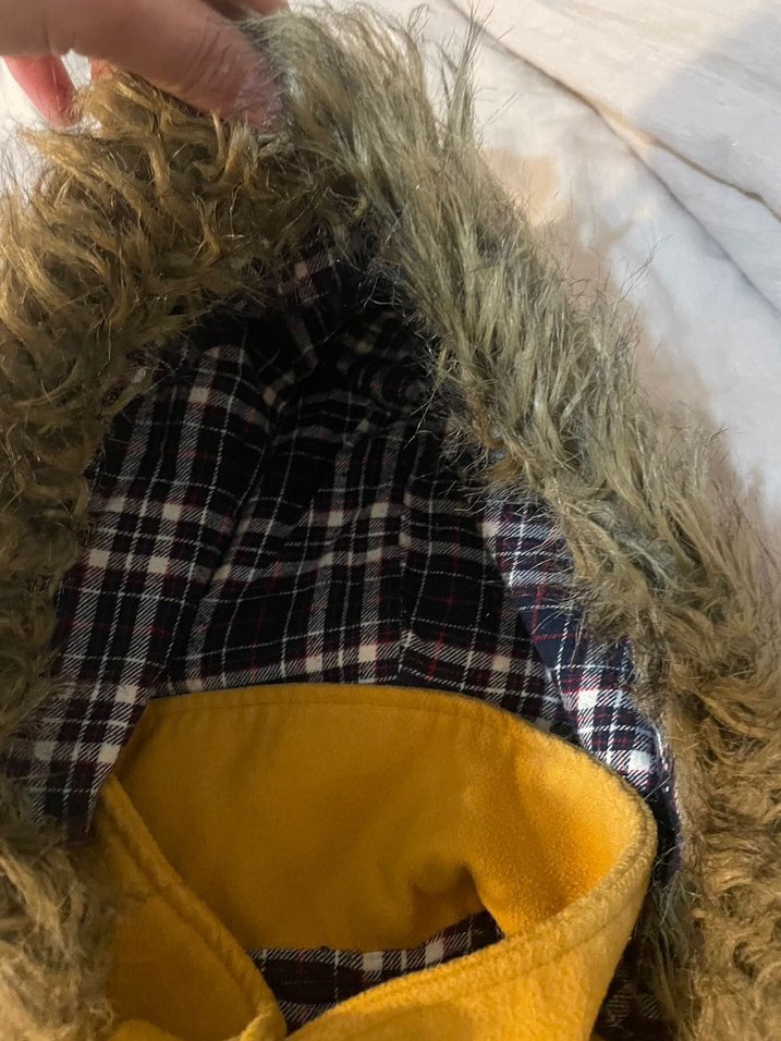 Stradivarius Kadın Sarı Kürklü Midi Kışlık Mont - Görsel 4