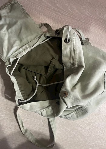 Bej Keten Kumaş Kadın sırt Çanta - Görsel 4